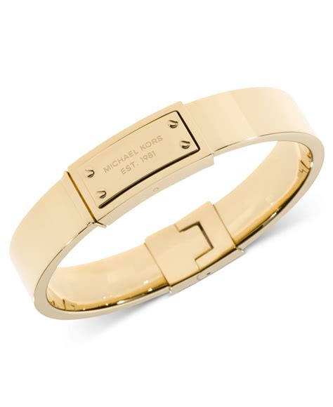 michael kors extra wide gold tone cuff bracelet|Michael Kors bracelet macy's.